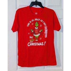 Red The Grinch How The Grinch Stole Christmas Graphic T Shirt Size M NWT‎